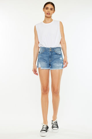 Shop Kancan Full Size High Rise Raw Hem Denim Shorts Now On Klozey Store - Trendy U.S. Premium Women Apparel & Accessories And Be Up-To-Fashion!