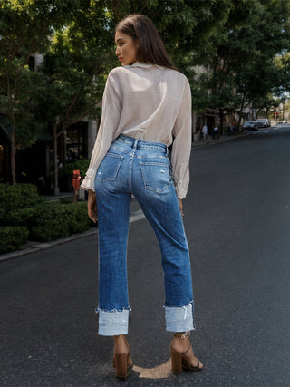 Shop Mid-Rise Waist Jeans with Pockets Now On Klozey Store - Trendy U.S. Premium Women Apparel & Accessories And Be Up-To-Fashion!