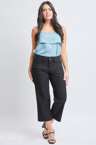 Shop YMI Jeanswear Full Size Mid-Rise Hyperstretch Cropped Straight Jeans Now On Klozey Store - Trendy U.S. Premium Women Apparel & Accessories And Be Up-To-Fashion!