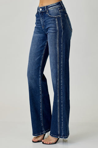 Shop RISEN Mid Rise Straight Jeans Now On Klozey Store - Trendy U.S. Premium Women Apparel & Accessories And Be Up-To-Fashion!