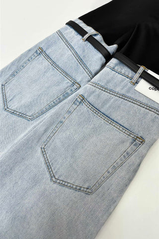 Shop Patchwork Washed Jeans with Pockets Now On Klozey Store - Trendy U.S. Premium Women Apparel & Accessories And Be Up-To-Fashion!