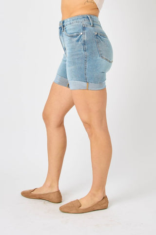 Shop Judy Blue Full Size Tummy Control Denim Shorts Now On Klozey Store - Trendy U.S. Premium Women Apparel & Accessories And Be Up-To-Fashion!