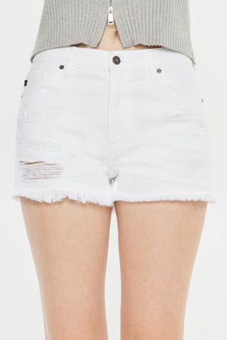 Shop Kancan Raw Hem Distressed Denim Shorts Now On Klozey Store - Trendy U.S. Premium Women Apparel & Accessories And Be Up-To-Fashion!