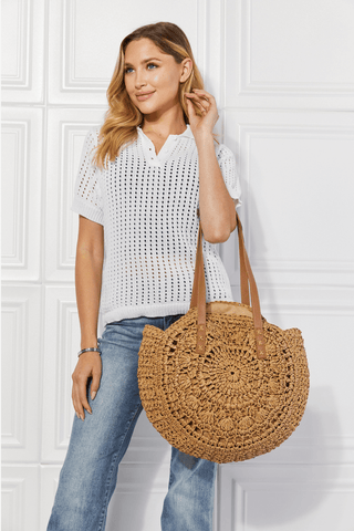 Shop Justin Taylor C'est La Vie Crochet Handbag in Caramel Now On Klozey Store - Trendy U.S. Premium Women Apparel & Accessories And Be Up-To-Fashion!