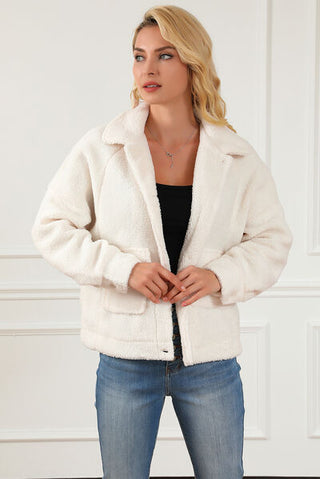 Shop Fuzzy Button Up Faux Fur Outerwear Now On Klozey Store - Trendy U.S. Premium Women Apparel & Accessories And Be Up-To-Fashion!