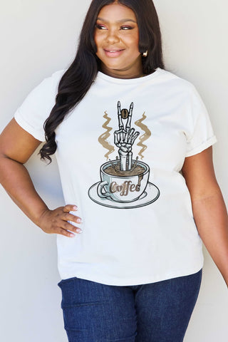 Shop Simply Love Full Size COFFEE Graphic Cotton Tee Now On Klozey Store - Trendy U.S. Premium Women Apparel & Accessories And Be Up-To-Fashion!