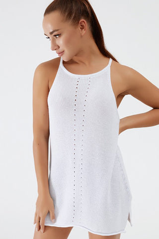 Shop Round Neck Spaghetti Strap Sleeveless Cover Up Now On Klozey Store - Trendy U.S. Premium Women Apparel & Accessories And Be Up-To-Fashion!
