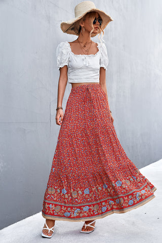 Shop Floral Tied Maxi Skirt Now On Klozey Store - Trendy U.S. Premium Women Apparel & Accessories And Be Up-To-Fashion!