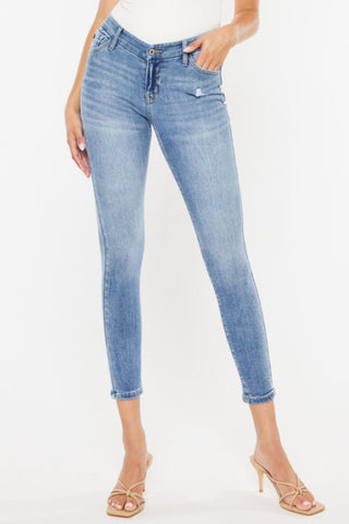 Shop Kancan High Waist Cat's Whiskers Skinny Jeans Now On Klozey Store - Trendy U.S. Premium Women Apparel & Accessories And Be Up-To-Fashion!