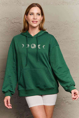 Shop Simply Love Simply Love Full Size Dropped Shoulder Lunar Phase Graphic Hoodie Now On Klozey Store - Trendy U.S. Premium Women Apparel & Accessories And Be Up-To-Fashion!