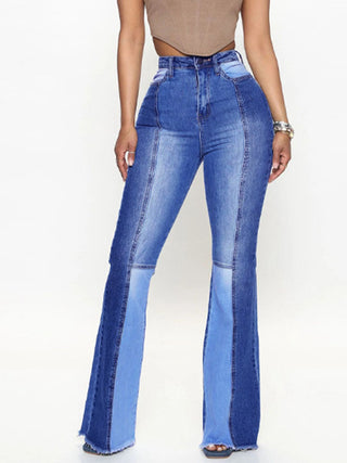 Shop Wide Leg Raw Hem Jeans Now On Klozey Store - Trendy U.S. Premium Women Apparel & Accessories And Be Up-To-Fashion!