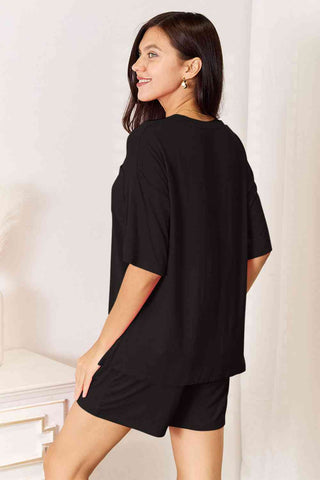 Shop Basic Bae Full Size Soft Rayon Half Sleeve Top and Shorts Set Now On Klozey Store - Trendy U.S. Premium Women Apparel & Accessories And Be Up-To-Fashion!