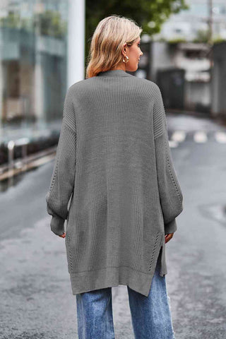 Shop Open Front Dropped Shoulder Longline Cardigan Now On Klozey Store - Trendy U.S. Premium Women Apparel & Accessories And Be Up-To-Fashion!