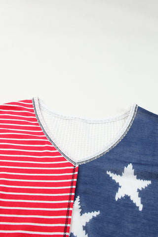Shop Star and Stripe V-Neck Top Now On Klozey Store - Trendy U.S. Premium Women Apparel & Accessories And Be Up-To-Fashion!