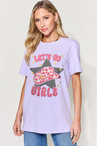 Shop Simply Love Full Size LET'S GO GIRLS Round Neck Short Sleeve T-Shirt Now On Klozey Store - Trendy U.S. Premium Women Apparel & Accessories And Be Up-To-Fashion!