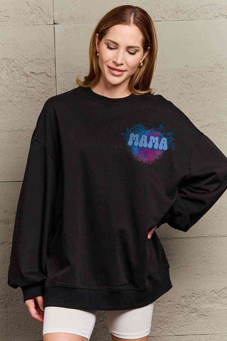 Shop Simply Love Simply Love Full Size MAMA Graphic Sweatshirt Now On Klozey Store - Trendy U.S. Premium Women Apparel & Accessories And Be Up-To-Fashion!