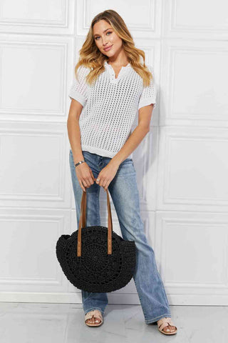 Shop Justin Taylor C'est La Vie Crochet Handbag in Black Now On Klozey Store - Trendy U.S. Premium Women Apparel & Accessories And Be Up-To-Fashion!