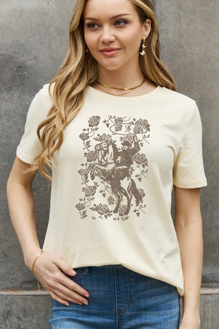 Shop Simply Love Full Size Cowboy Graphic Cotton Tee Now On Klozey Store - Trendy U.S. Premium Women Apparel & Accessories And Be Up-To-Fashion!