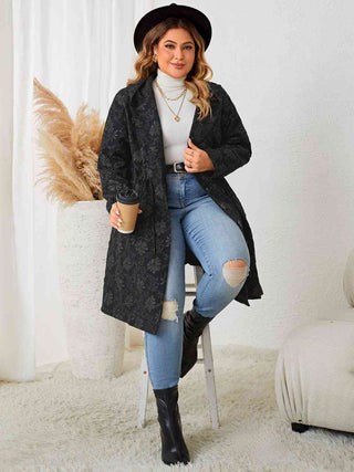 Shop Plus Size Long Sleeve Hooded Trench Coat Now On Klozey Store - Trendy U.S. Premium Women Apparel & Accessories And Be Up-To-Fashion!