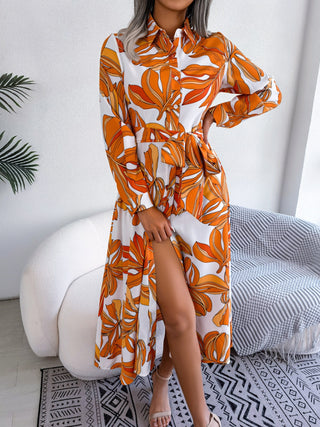 Shop Tied Button Up Long Sleeve Dress Now On Klozey Store - Trendy U.S. Premium Women Apparel & Accessories And Be Up-To-Fashion!