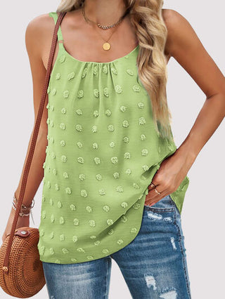 Shop Swiss Dot Scoop Neck Cami Now On Klozey Store - Trendy U.S. Premium Women Apparel & Accessories And Be Up-To-Fashion!