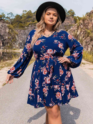 Shop Plus Size V-Neck Long Sleeve Dress Now On Klozey Store - Trendy U.S. Premium Women Apparel & Accessories And Be Up-To-Fashion!