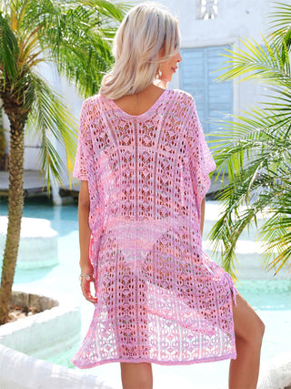 Shop Slit Openwork V-Neck Cover Up Now On Klozey Store - Trendy U.S. Premium Women Apparel & Accessories And Be Up-To-Fashion!