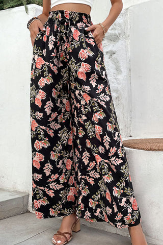Shop Floral Pull-On Wide Leg Pants Now On Klozey Store - Trendy U.S. Premium Women Apparel & Accessories And Be Up-To-Fashion!