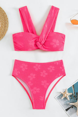Shop Textured Twisted Detail Bikini Set Now On Klozey Store - Trendy U.S. Premium Women Apparel & Accessories And Be Up-To-Fashion!