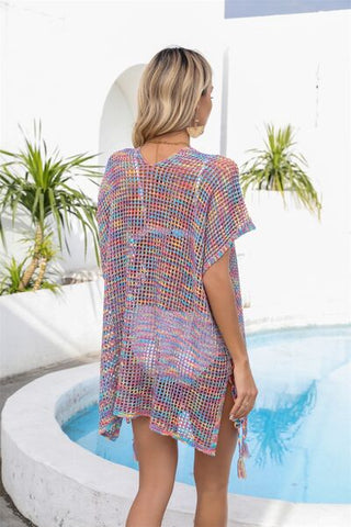 Shop Openwork Slit V-Neck Cover Up Now On Klozey Store - Trendy U.S. Premium Women Apparel & Accessories And Be Up-To-Fashion!