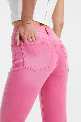 Shop BAYEAS Full Size High Waist Distressed Raw Hem Jeans Now On Klozey Store - Trendy U.S. Premium Women Apparel & Accessories And Be Up-To-Fashion!