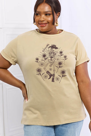 Shop Simply Love Full Size Skeleton Graphic Cotton Tee Now On Klozey Store - Trendy U.S. Premium Women Apparel & Accessories And Be Up-To-Fashion!
