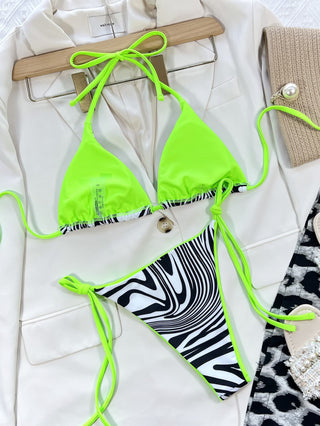Shop Zebra Print Halter Neck Bikini Set Now On Klozey Store - Trendy U.S. Premium Women Apparel & Accessories And Be Up-To-Fashion!