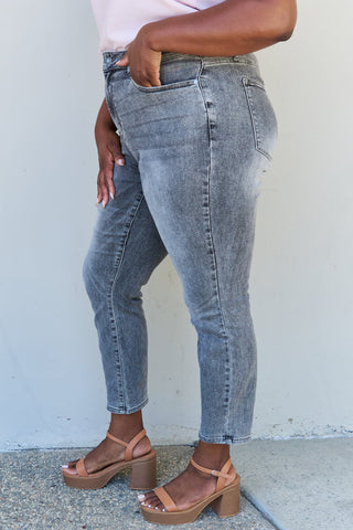 Shop Judy Blue Racquel Full Size High Waisted Stone Wash Slim Fit Jeans Now On Klozey Store - Trendy U.S. Premium Women Apparel & Accessories And Be Up-To-Fashion!
