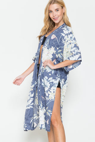 Shop Justin Taylor Botanical Print Split Cover Up Now On Klozey Store - Trendy U.S. Premium Women Apparel & Accessories And Be Up-To-Fashion!