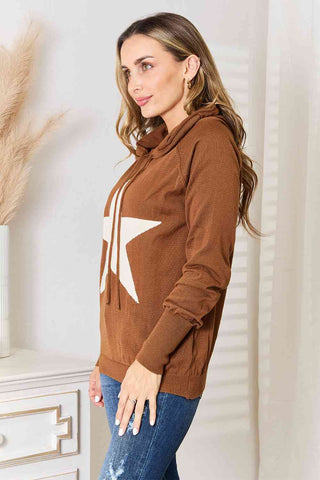 Shop Heimish Full Size Star Graphic Hooded Sweater Now On Klozey Store - Trendy U.S. Premium Women Apparel & Accessories And Be Up-To-Fashion!