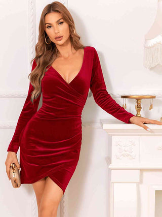 Shop Long Sleeve Tulip Hem Dress Now On Klozey Store - Trendy U.S. Premium Women Apparel & Accessories And Be Up-To-Fashion!