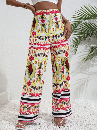 Shop Printed High-Rise Wide Leg Pants Now On Klozey Store - Trendy U.S. Premium Women Apparel & Accessories And Be Up-To-Fashion!