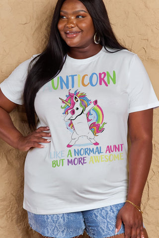 Shop Simply Love Full Size AUNTICORN LIKE A NORMAL AUNT BUT MORE AWESOME Graphic Cotton Tee Now On Klozey Store - Trendy U.S. Premium Women Apparel & Accessories And Be Up-To-Fashion!