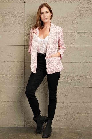 Shop Double Take Leopard Shawl Collar Blazer Now On Klozey Store - Trendy U.S. Premium Women Apparel & Accessories And Be Up-To-Fashion!