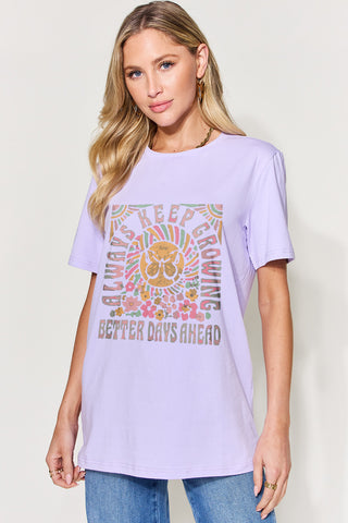 Shop Simply Love Full Size Graphic Round Neck Short Sleeve T-Shirt Now On Klozey Store - Trendy U.S. Premium Women Apparel & Accessories And Be Up-To-Fashion!