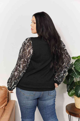 Shop And The Why Full Size Foil Printed Sleeve Top Now On Klozey Store - Trendy U.S. Premium Women Apparel & Accessories And Be Up-To-Fashion!