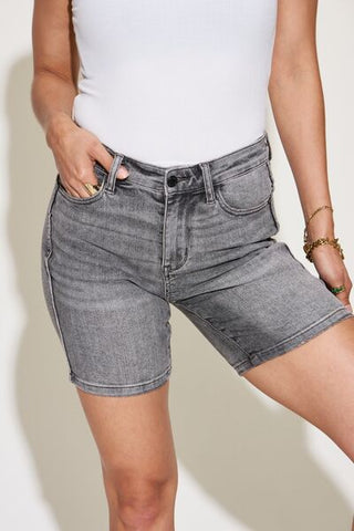 Shop Judy Blue Full Size High Waist Washed Denim Shorts Now On Klozey Store - Trendy U.S. Premium Women Apparel & Accessories And Be Up-To-Fashion!