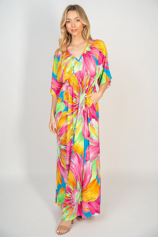 Shop White Birch Printed V-Neck Maxi Dress with Pockets Now On Klozey Store - Trendy U.S. Premium Women Apparel & Accessories And Be Up-To-Fashion!