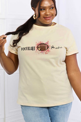 Shop Simply Love Full Size FOOTBALL MAMA Graphic Cotton Tee Now On Klozey Store - Trendy U.S. Premium Women Apparel & Accessories And Be Up-To-Fashion!