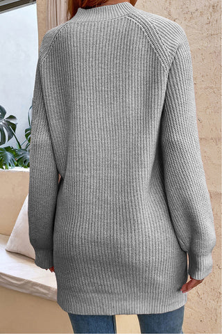 Shop Round Neck Button Detail Ribbed Sweater Now On Klozey Store - Trendy U.S. Premium Women Apparel & Accessories And Be Up-To-Fashion!