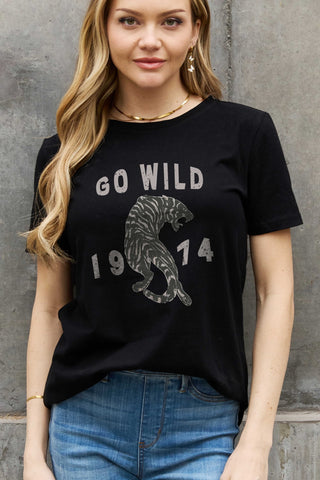Shop Simply Love Full Size GO WILD 1974 Graphic Cotton Tee Now On Klozey Store - Trendy U.S. Premium Women Apparel & Accessories And Be Up-To-Fashion!