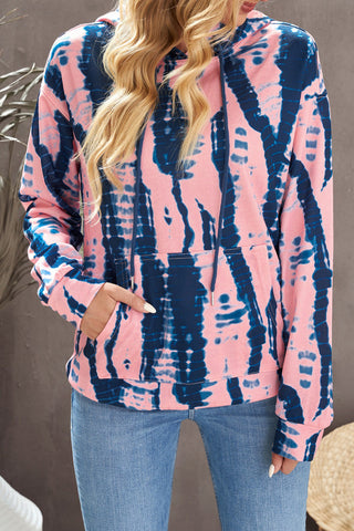 Shop Tie-Dye Drawstring Hoodie with Pocket Now On Klozey Store - Trendy U.S. Premium Women Apparel & Accessories And Be Up-To-Fashion!
