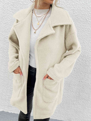Shop Dropped Shoulder Coat with Pockets Now On Klozey Store - Trendy U.S. Premium Women Apparel & Accessories And Be Up-To-Fashion!