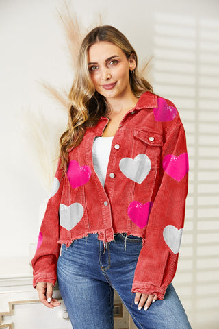 Shop Heart Sequin Dropped Shoulder Jacket Now On Klozey Store - Trendy U.S. Premium Women Apparel & Accessories And Be Up-To-Fashion!